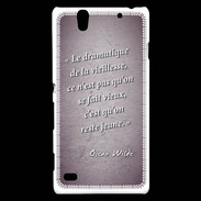 Coque Sony Xperia C4 Dramatique vieillesse Violet Citation Oscar Wilde