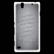 Coque Sony Xperia C4 Fatalité Noir Citation Oscar Wilde