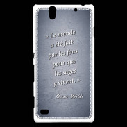 Coque Sony Xperia C4 Fous sages Bleu Citation Oscar Wilde