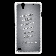 Coque Sony Xperia C4 Fous sages Noir Citation Oscar Wilde
