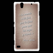 Coque Sony Xperia C4 Fous sages Rouge Citation Oscar Wilde