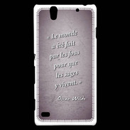 Coque Sony Xperia C4 Fous sages Violet Citation Oscar Wilde
