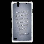 Coque Sony Xperia C4 Horrible ennui Bleu Citation Oscar Wilde