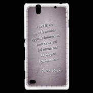 Coque Sony Xperia C4 Les livres Violet Citation Oscar Wilde