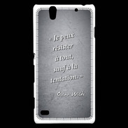 Coque Sony Xperia C4 Résister Noir Citation Oscar Wilde