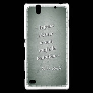 Coque Sony Xperia C4 Résister Vert Citation Oscar Wilde