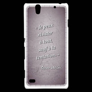 Coque Sony Xperia C4 Résister Violet Citation Oscar Wilde