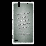 Coque Sony Xperia C4 Jeuness folie Vert Citation Oscar Wilde