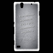 Coque Sony Xperia C4 Jeuness folie Noir Citation Oscar Wilde
