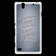 Coque Sony Xperia C4 La conversation Bleu Citation Oscar Wilde