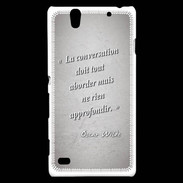 Coque Sony Xperia C4 La conversation Gris Citation Oscar Wilde
