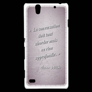 Coque Sony Xperia C4 La conversation Rose Citation Oscar Wilde