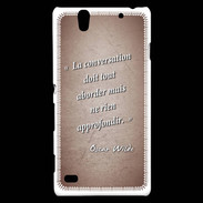 Coque Sony Xperia C4 La conversation Rouge Citation Oscar Wilde