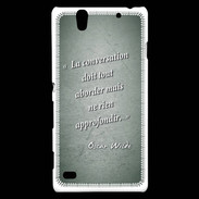 Coque Sony Xperia C4 La conversation Vert Citation Oscar Wilde