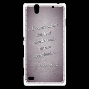 Coque Sony Xperia C4 La conversation Violet Citation Oscar Wilde