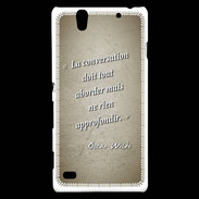Coque Sony Xperia C4 La conversation Sepia Citation Oscar Wilde
