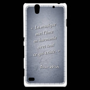 Coque Sony Xperia C4 La musique Bleu Citation Oscar Wilde