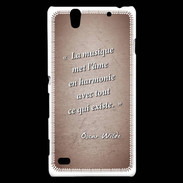 Coque Sony Xperia C4 La musique Rouge Citation Oscar Wilde