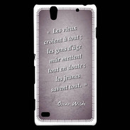 Coque Sony Xperia C4 Les vieux Violet Citation Oscar Wilde