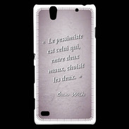 Coque Sony Xperia C4 Pessimiste Rose Citation Oscar Wilde