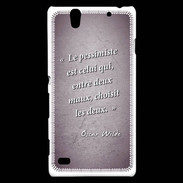 Coque Sony Xperia C4 Pessimiste Violet Citation Oscar Wilde