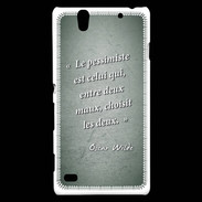 Coque Sony Xperia C4 Pessimiste Vert Citation Oscar Wilde