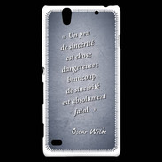 Coque Sony Xperia C4 Sincérité fatale Bleu Citation Oscar Wilde