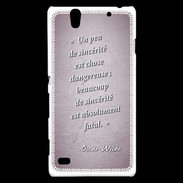 Coque Sony Xperia C4 Sincérité fatale Rose Citation Oscar Wilde
