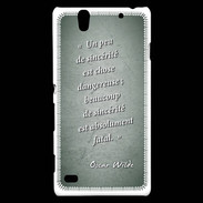 Coque Sony Xperia C4 Sincérité fatale Vert Citation Oscar Wilde