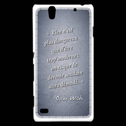 Coque Sony Xperia C4 Trop moderne Bleu Citation Oscar Wilde