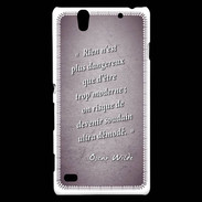 Coque Sony Xperia C4 Trop moderne Violet Citation Oscar Wilde