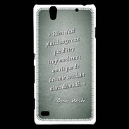 Coque Sony Xperia C4 Trop moderne Vert Citation Oscar Wilde