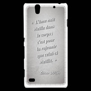 Coque Sony Xperia C4 Ame nait Gris Citation Oscar Wilde