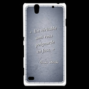 Coque Sony Xperia C4 Ami poignardée Bleu Citation Oscar Wilde