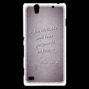 Coque Sony Xperia C4 Ami poignardée Violet Citation Oscar Wilde