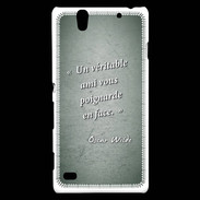 Coque Sony Xperia C4 Ami poignardée Vert Citation Oscar Wilde