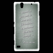 Coque Sony Xperia C4 Avis gens Vert Citation Oscar Wilde