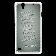 Coque Sony Xperia C4 Bons heureux Vert Citation Oscar Wilde