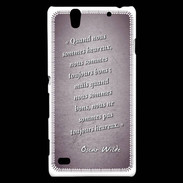 Coque Sony Xperia C4 Bons heureux Violet Citation Oscar Wilde