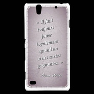 Coque Sony Xperia C4 Cartes gagnantes Rose Citation Oscar Wilde