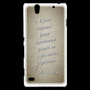 Coque Sony Xperia C4 Cartes gagnantes Sepia Citation Oscar Wilde