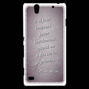 Coque Sony Xperia C4 Cartes gagnantes Violet Citation Oscar Wilde