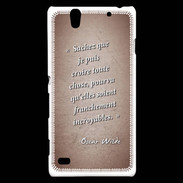 Coque Sony Xperia C4 Croire Rouge Citation Oscar Wilde