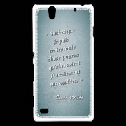 Coque Sony Xperia C4 Croire Turquoise Citation Oscar Wilde