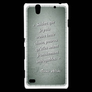 Coque Sony Xperia C4 Croire Vert Citation Oscar Wilde