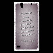 Coque Sony Xperia C4 Croire Violet Citation Oscar Wilde