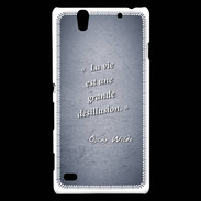 Coque Sony Xperia C4 Désillusion vie Bleu Citation Oscar Wilde