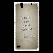 Coque Sony Xperia C4 Désillusion vie Sepia Citation Oscar Wilde