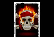 Coque Sony Xperia C4 Tête de mort en flamme 5
