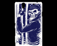 Coque Sony Xperia C4 Tête de mort Biker USA